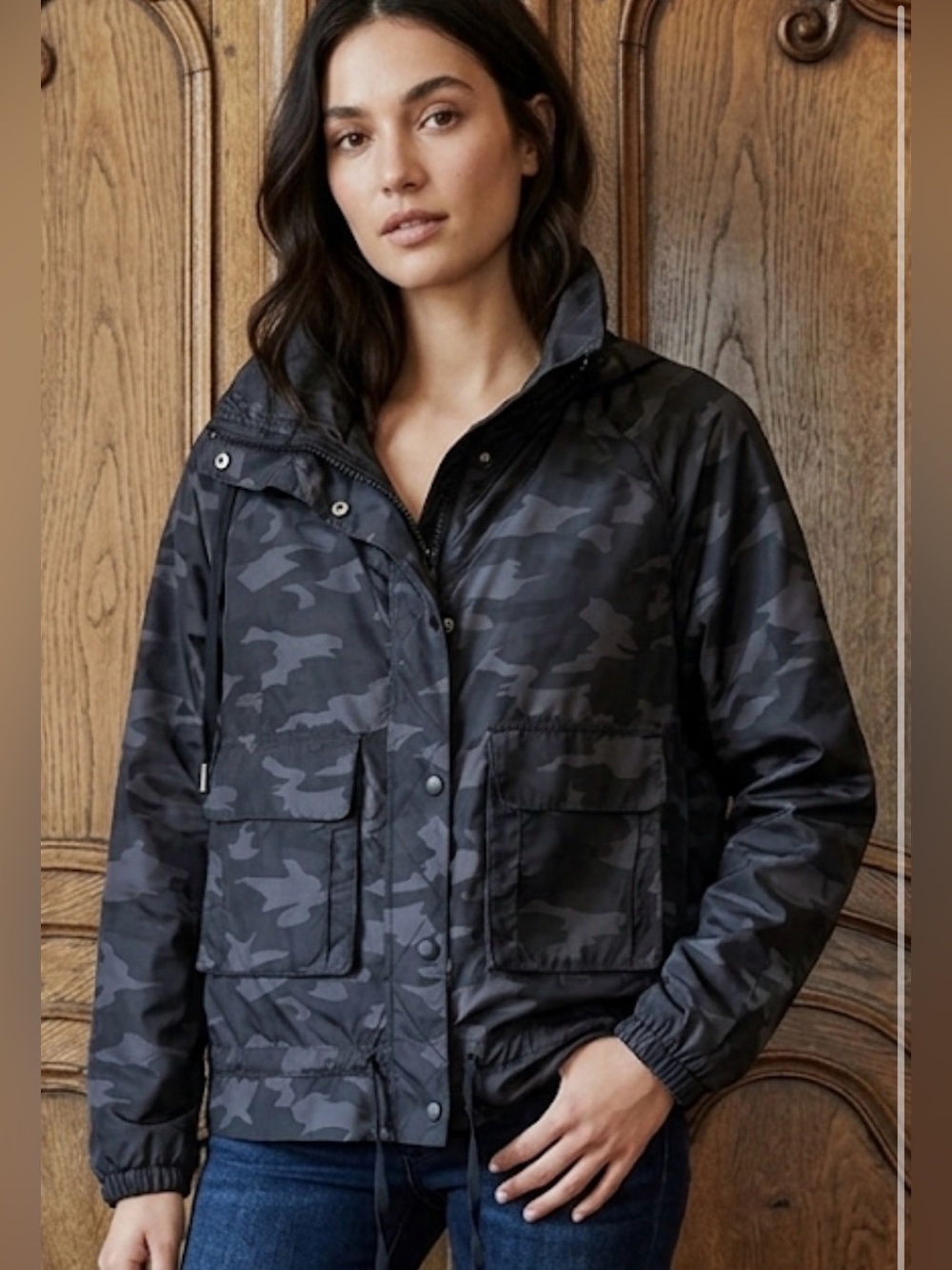 Apana Lightweight Camo Zip Up Rain Jacket